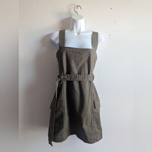Forever 21 belted cargo dress olive green size Small